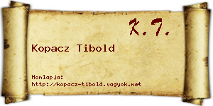 Kopacz Tibold névjegykártya
